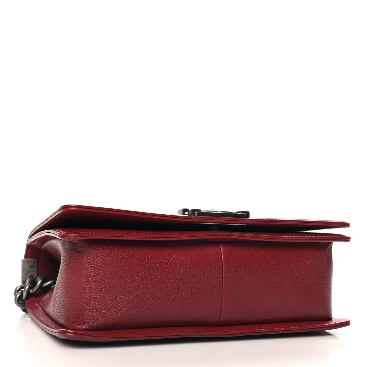 Caviar Chevron Quilted Medium Boy Flap Red