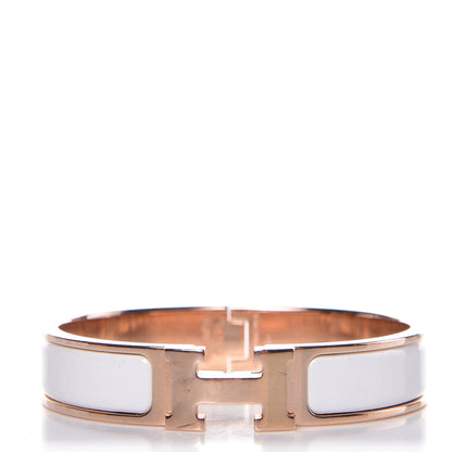 Hermes Enamel Narrow Clic Clac H Bracelet PM White 1 of 6