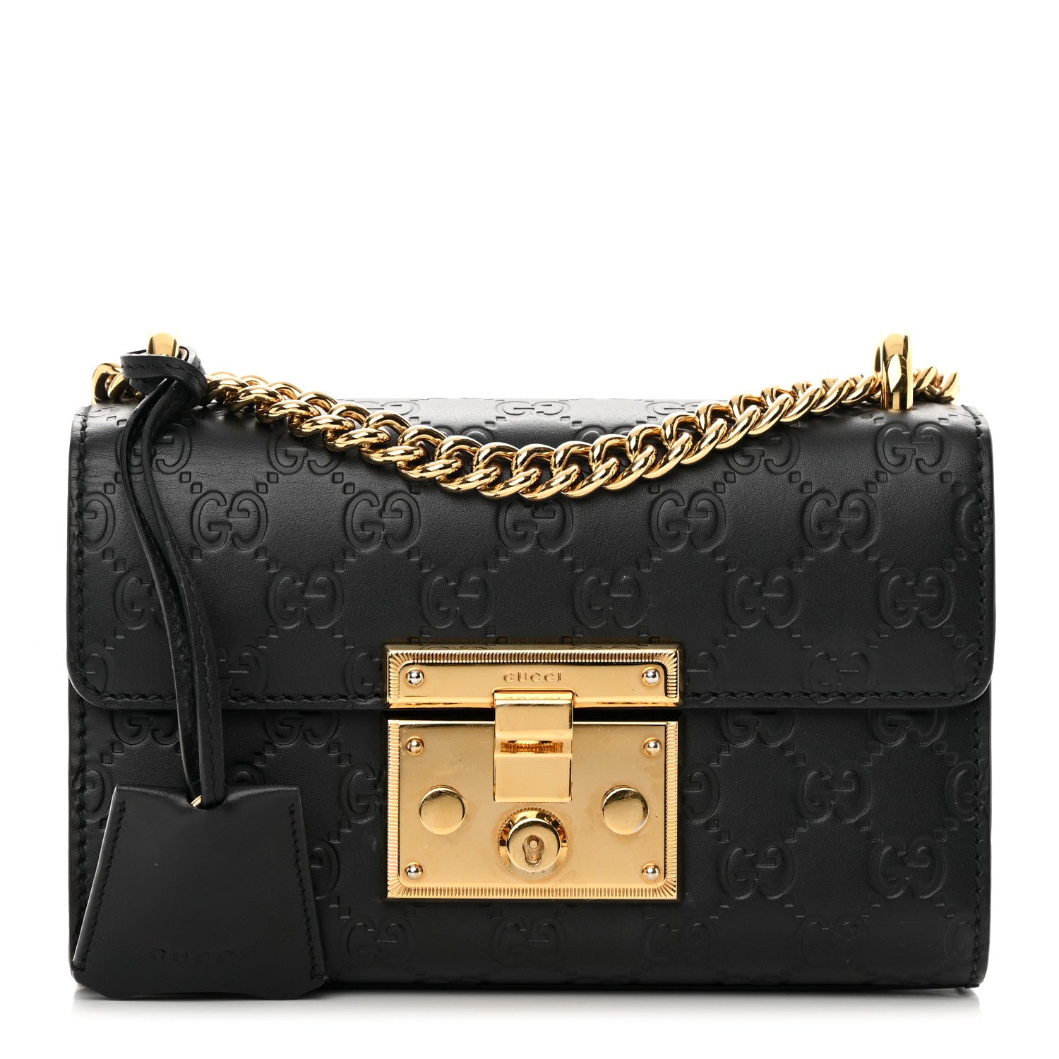 Gucci Guccissima Small Padlock Shoulder Bag Black 1 of 14