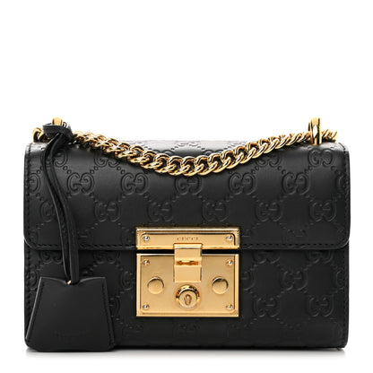 Gucci Guccissima Small Padlock Shoulder Bag Black 1 of 14
