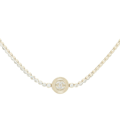 Chanel Crystal CC Chain Short Necklace Gold 1 of 6