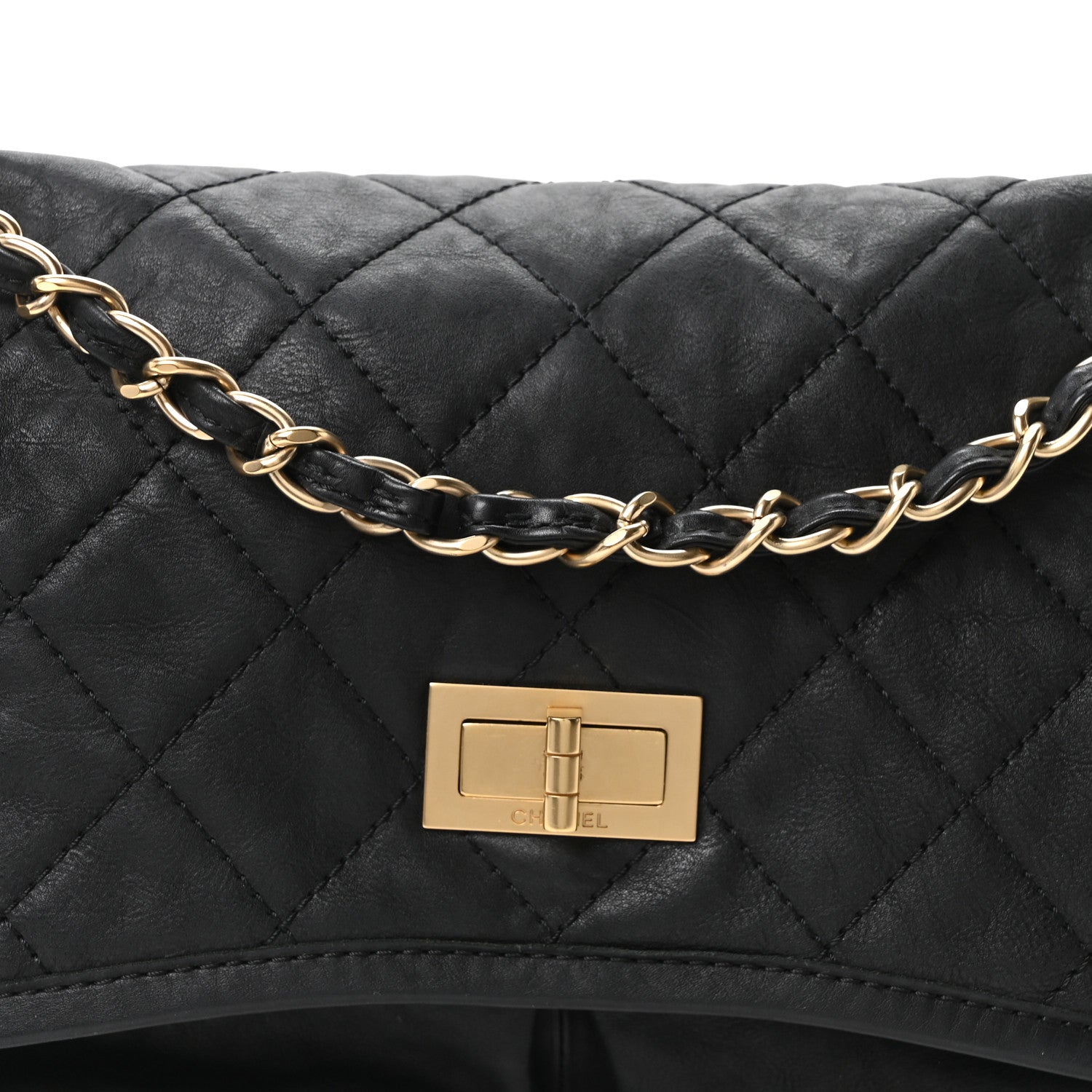 Chanel Aged Calfskin Quilted 2.55 Reissue Chain Flap  Black 8 of 10