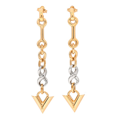 Louis Vuitton Essential V Dangle Earrings Gold Silver 1 of 4