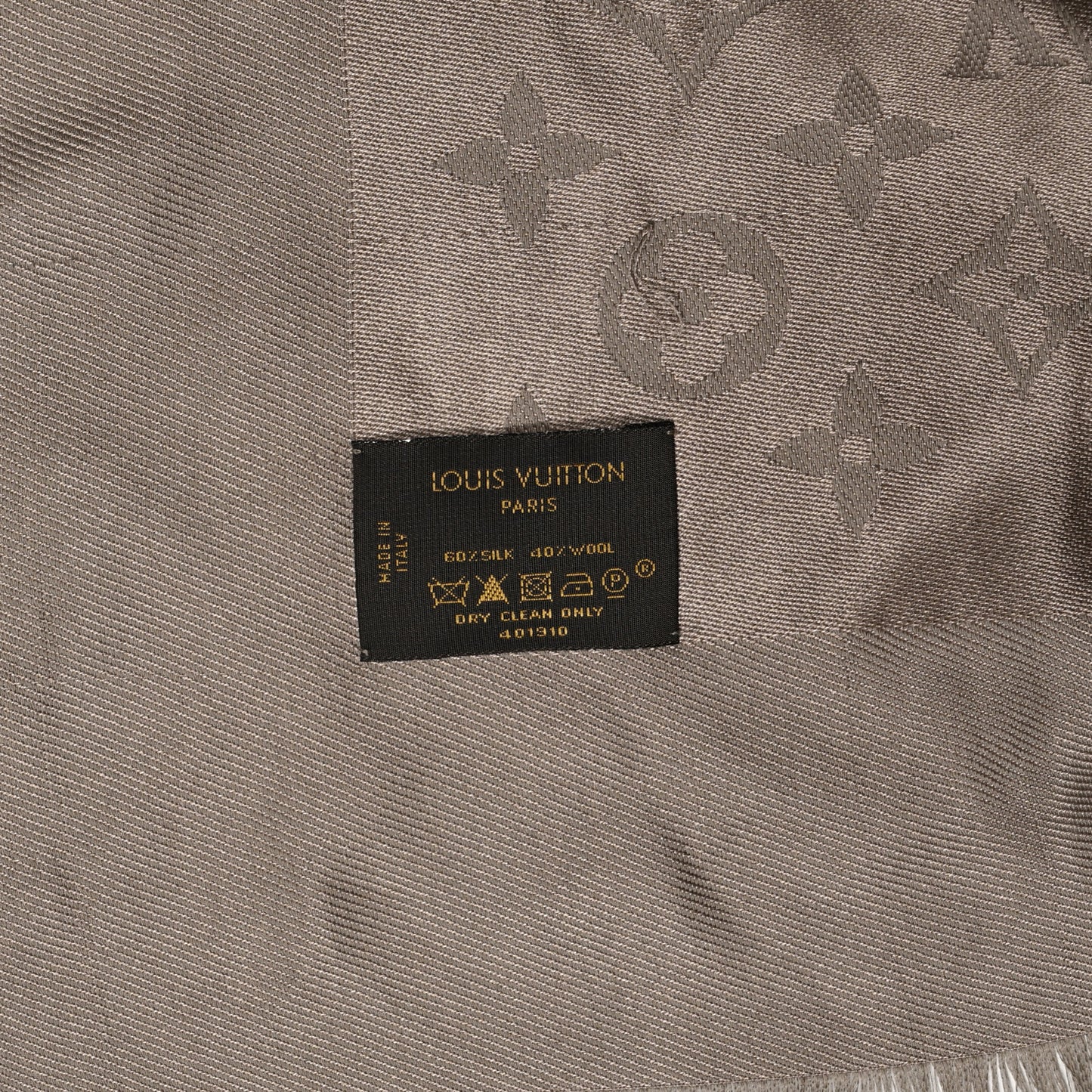 Silk Wool Monogram Shawl Verone
