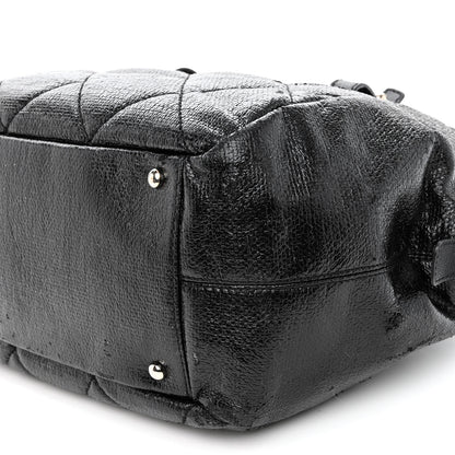 Chanel Coated Canvas Paris Biarritz Satchel Black 9 of 14