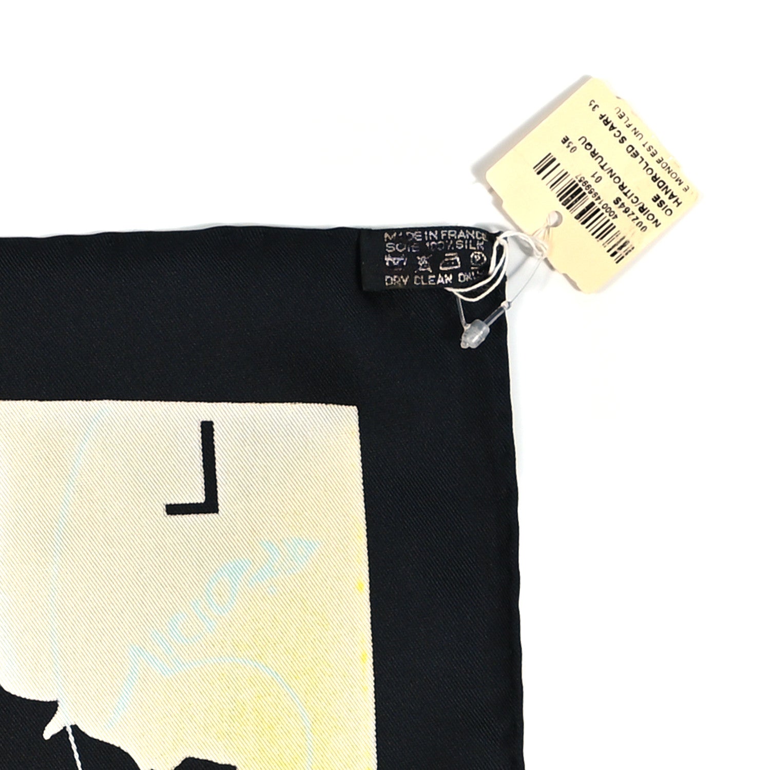 Hermes Silk Le Monde Est Une Fleuve Scarf 90 Black Citron Turquoise 3 of 4
