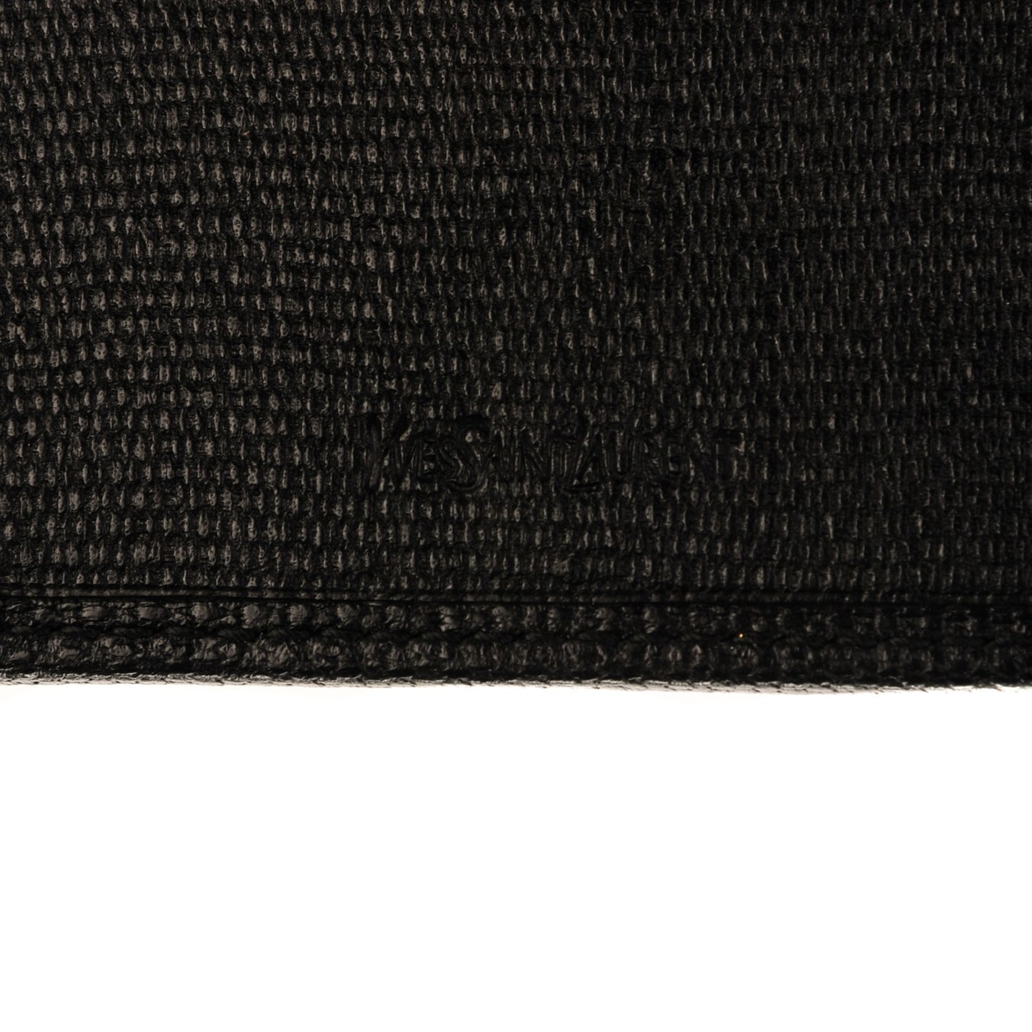 Textured Calfskin Classic Y Ligne Compact Wallet Black
