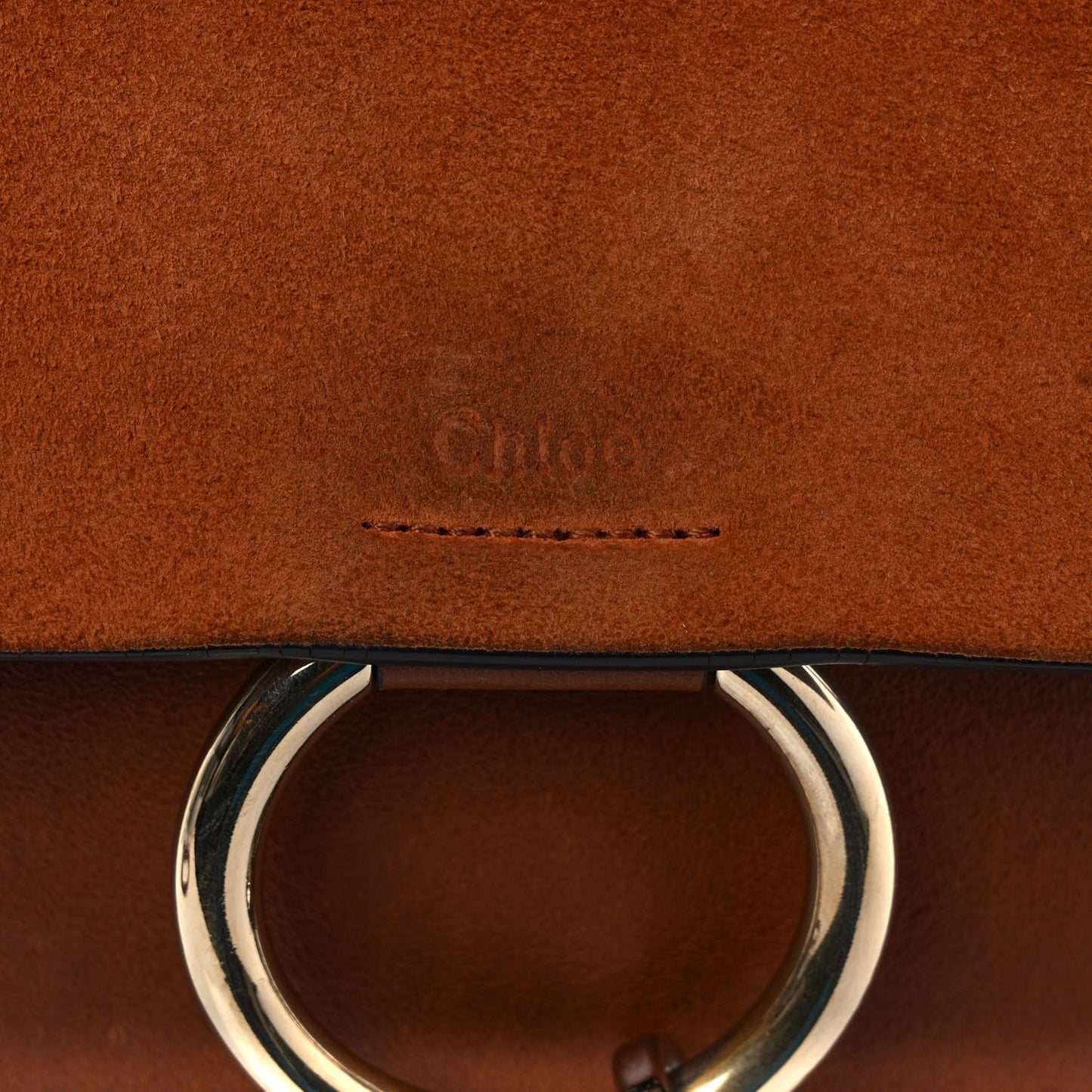 Suede Calfskin Small Faye Backpack Tobacco