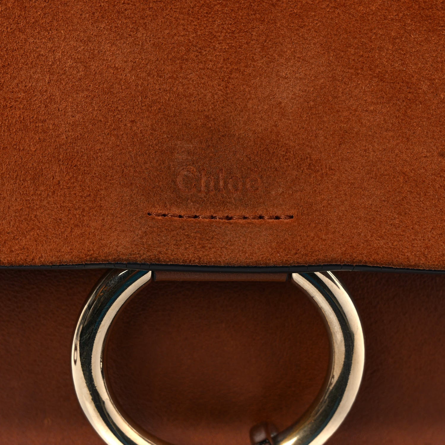 Chloe Suede Calfskin Small Faye Backpack Tobacco 14 of 14