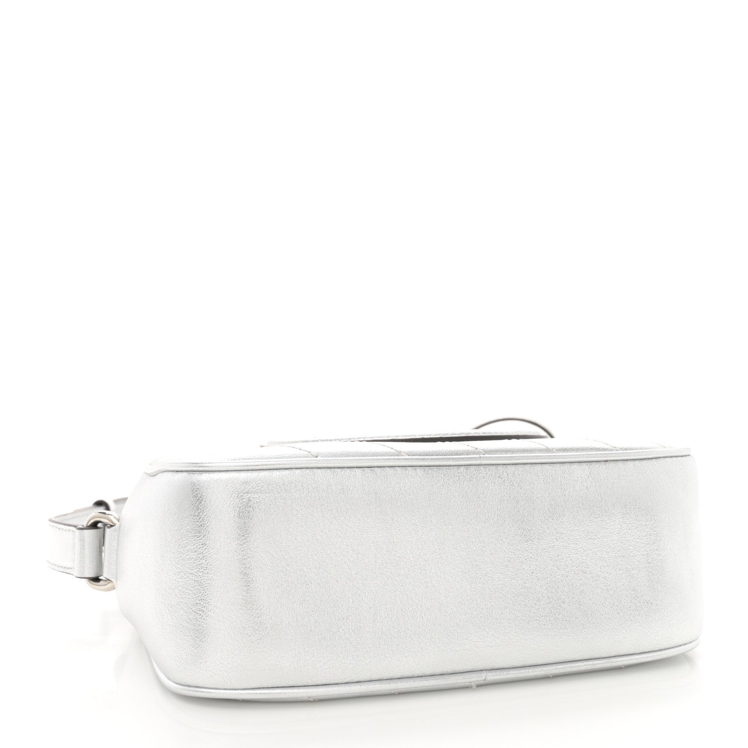 Gucci Metallic Sakai Be Green Calfskin Diagonal Stitched Small Blondie Shoulder Bag Silver 4 of 10