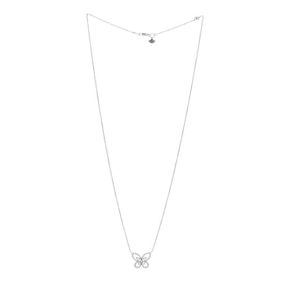 Graff 18K White Gold Diamond Butterfly Silhouette Mini Pendant Necklace 2 of 4
