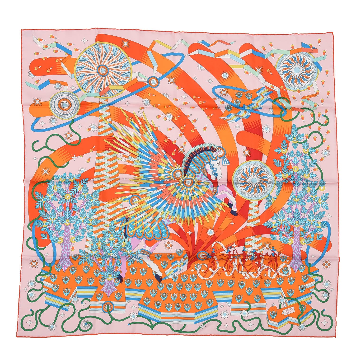 Hermes Silk La Source De Pegase Scarf 90 1 of 5