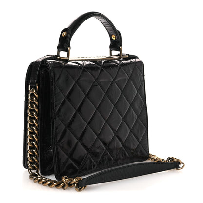 Chanel Glazed Calfskin Quilted Rita Top Handle Flap Black 3 of 20