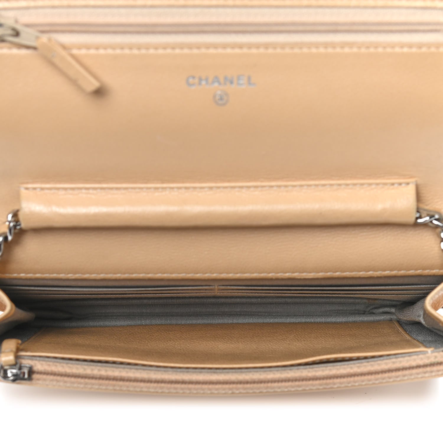 Chanel Caviar Sevruga Wallet on Chain WOC Beige 5 of 16