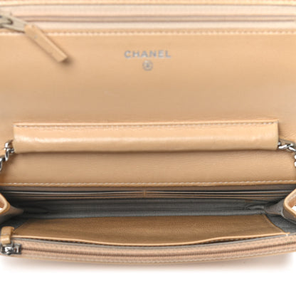 Chanel Caviar Sevruga Wallet on Chain WOC Beige 5 of 16