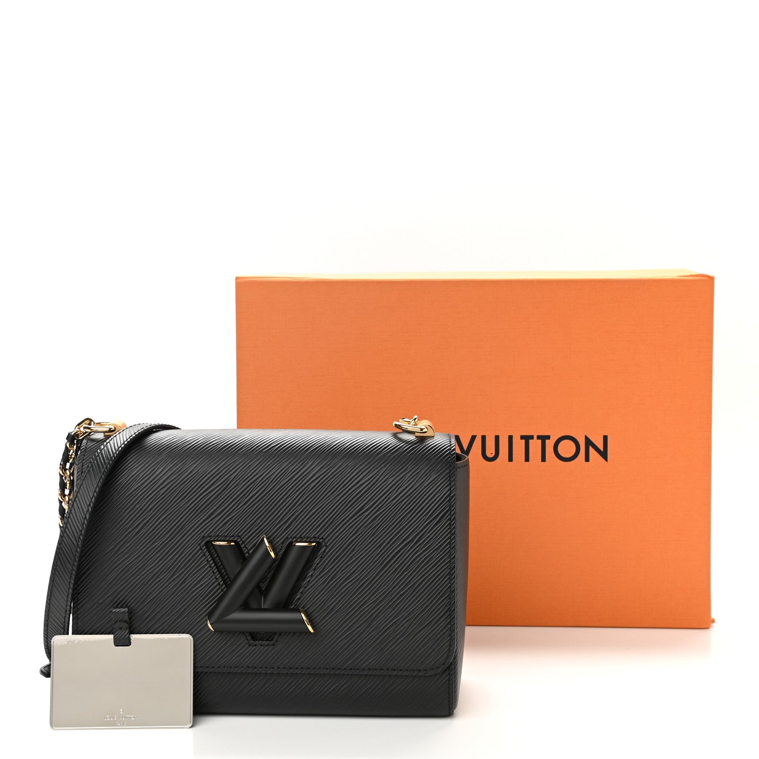 Louis Vuitton Epi Twist Shoulder Bag MM Matte Black Gold 10 of 10