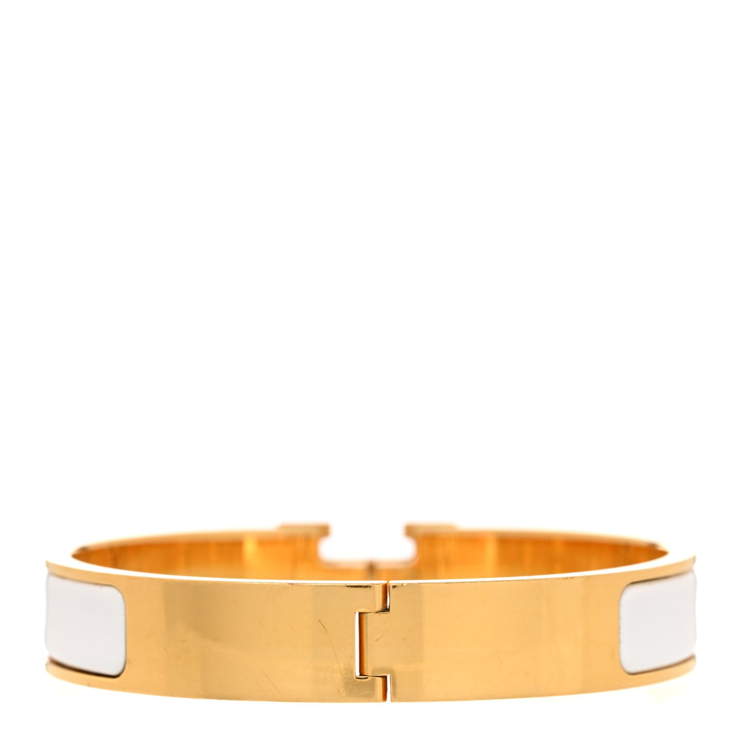 Enamel Narrow Clic Clac H Bracelet PM White