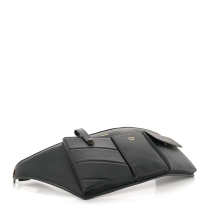 Fendi Vitello Grace Matte 3 Pocket Belt Pouch Black 4 of 10