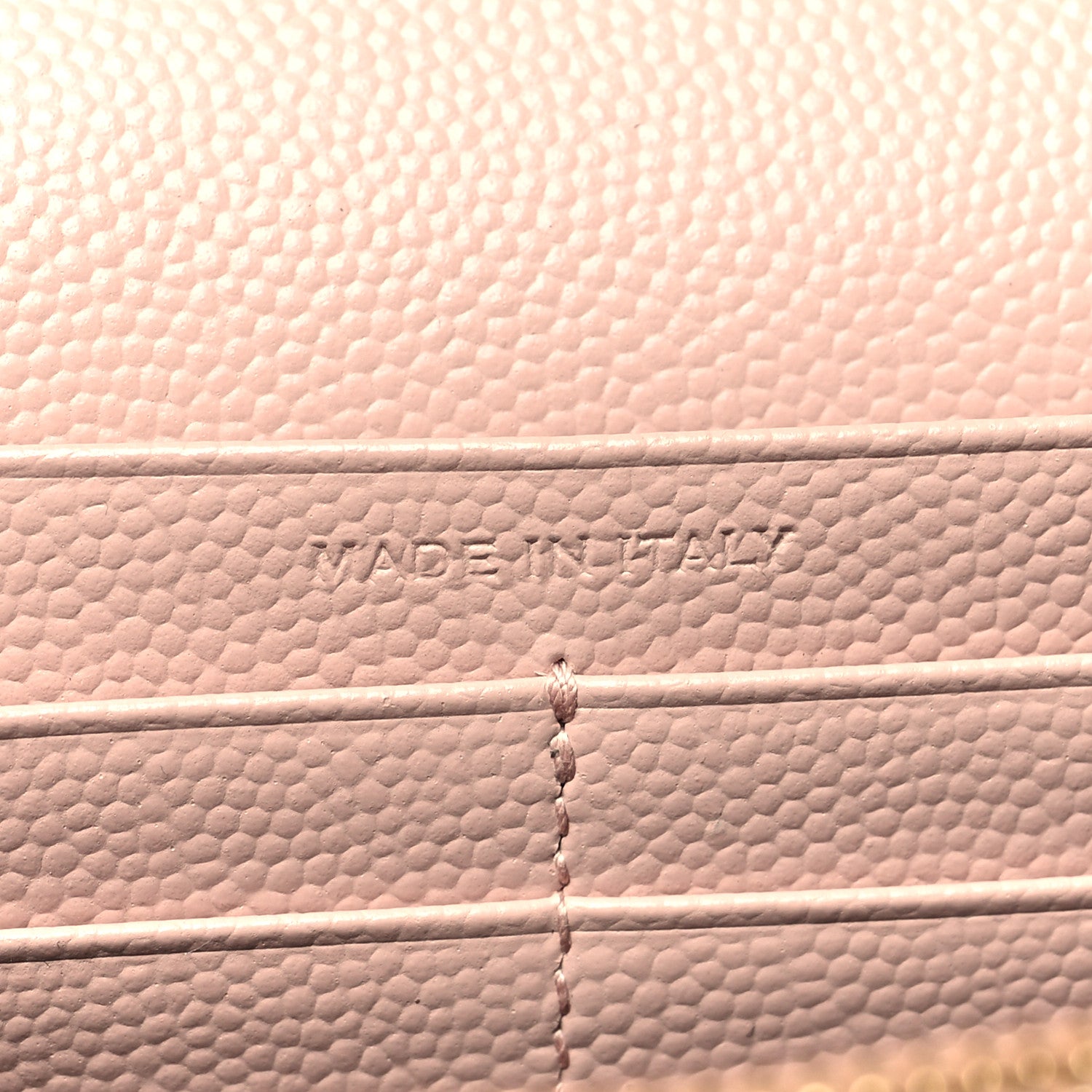 Saint Laurent Grain De Poudre Matelasse Chevron Monogram Chain Wallet Pale Blush 9 of 14