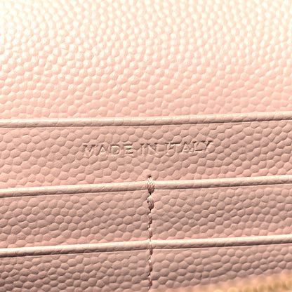 Saint Laurent Grain De Poudre Matelasse Chevron Monogram Chain Wallet Pale Blush 9 of 14