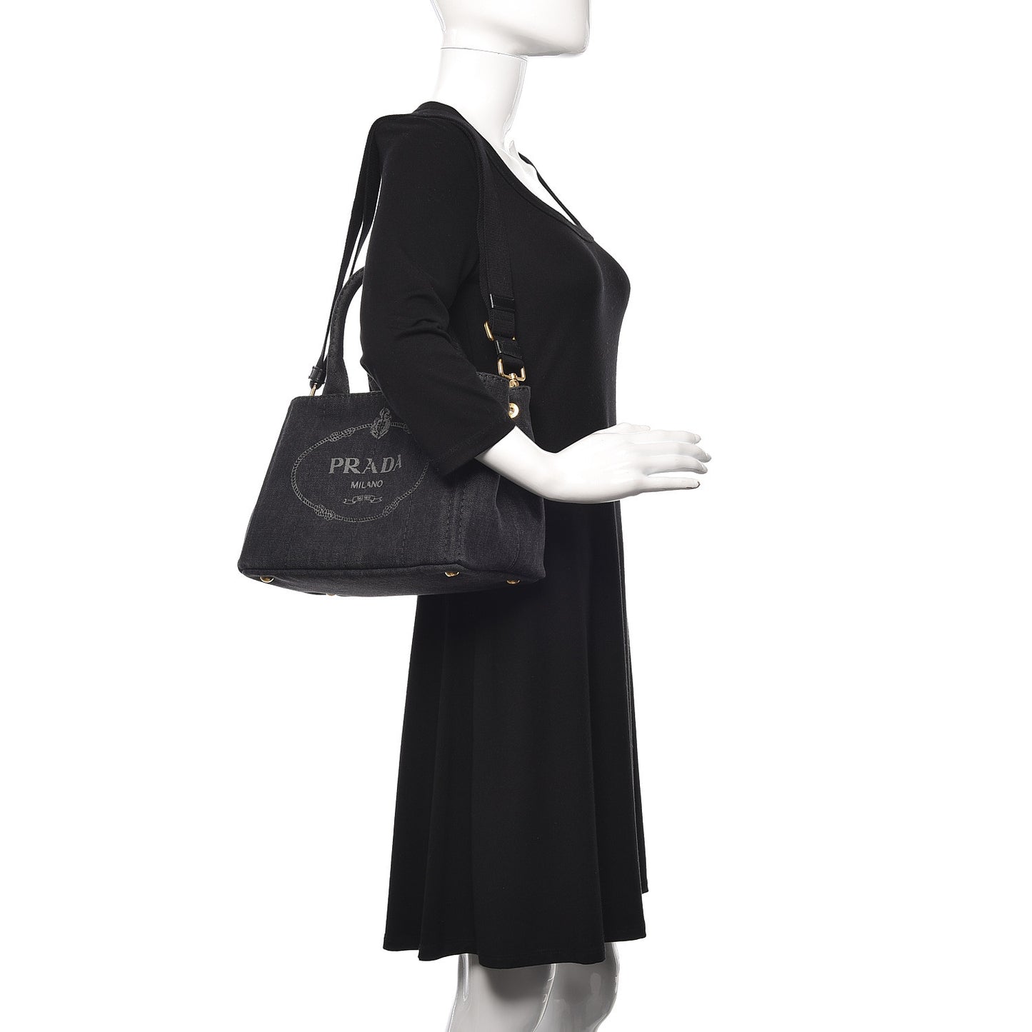 Denim Small Logo Tote Black