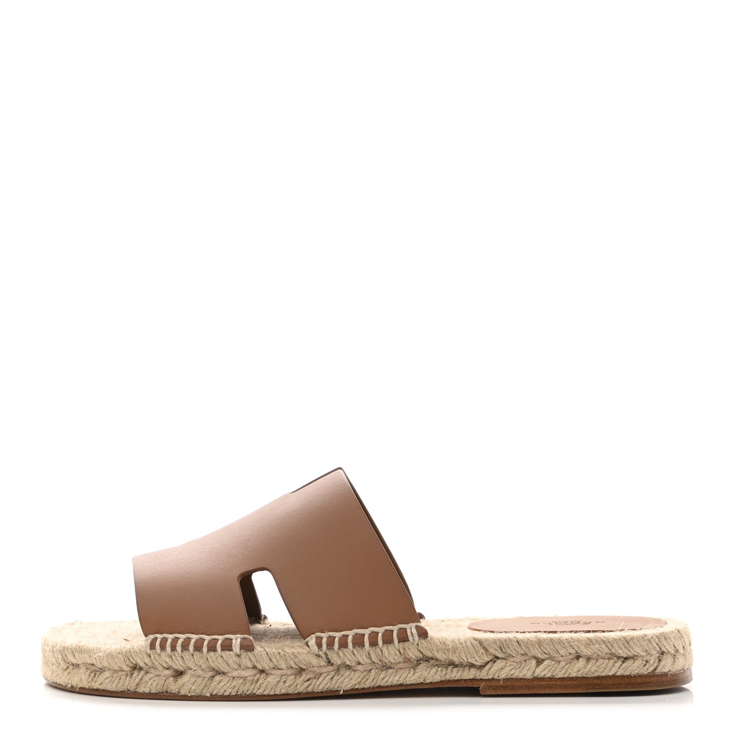 Hermes Calfskin Antigua Espadrille Sandals 39 Naturel Safari 1 of 9