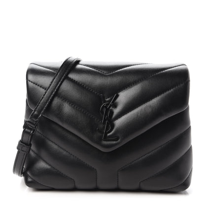 Saint Laurent Calfskin Y Quilted Monogram Toy Loulou Crossbody Bag Black 1 of 10