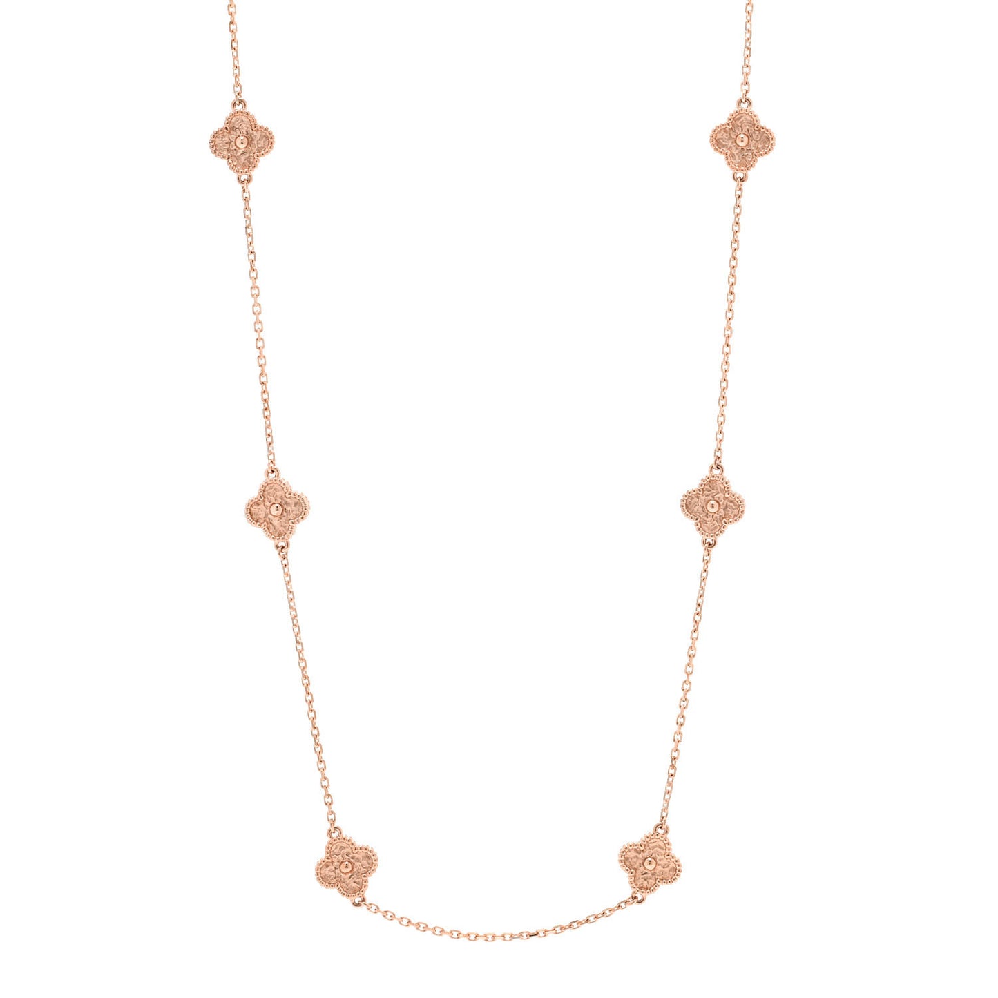 18K Rose Gold 16 Motifs Sweet Alhambra Necklace