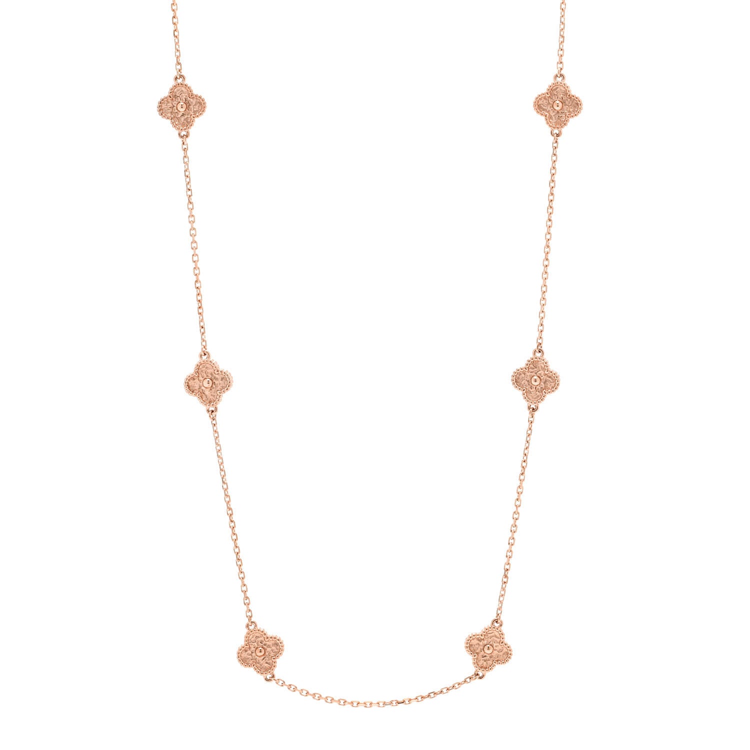 Van Cleef & Arpels 18K Rose Gold 16 Motifs Sweet Alhambra Necklace 1 of 6