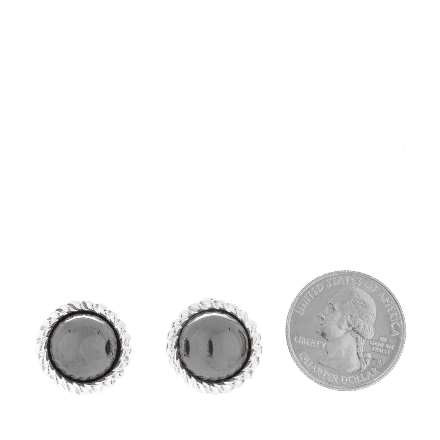 Sterling Silver Hematite Round Clip Earrings