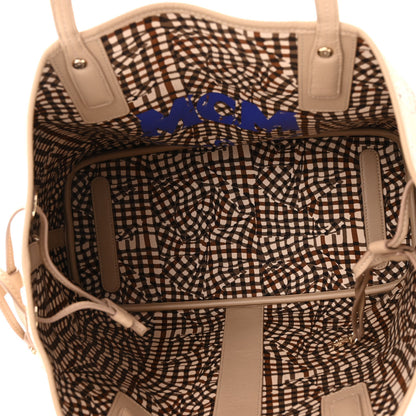 MCM Visetos Medium Liz Reversible Shopper Tote Beige 10 of 17