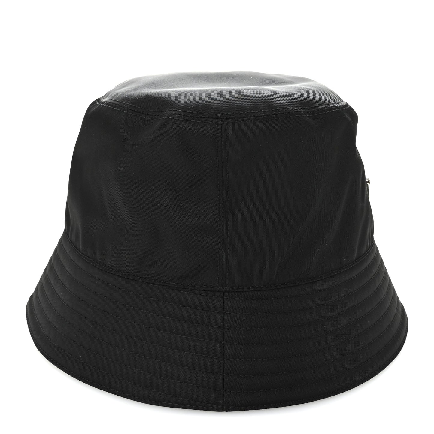 Re-Nylon Metal Triangle Logo Womens Bucket Hat M Black