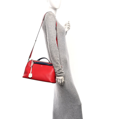 Fendi Vitello Dolce 4 Color Large By The Way Boston Bag Caipiroska Blue Multicolor 2 of 10