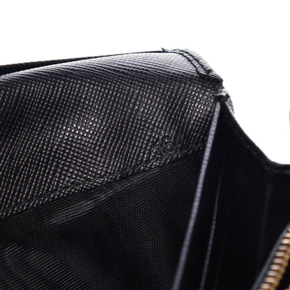 Prada Saffiano Continental Flap Wallet Black 8 of 11