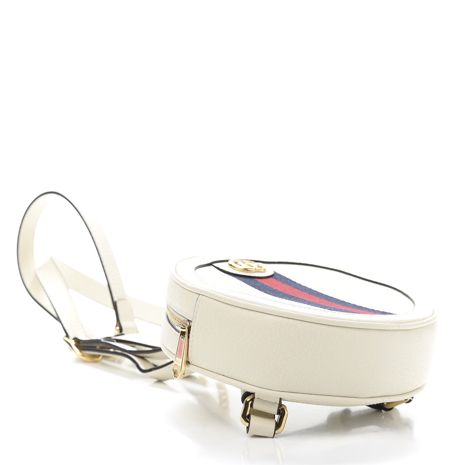 Gucci Textured Calfskin Web Mini Ophidia Round Backpack Mystic White 3 of 10
