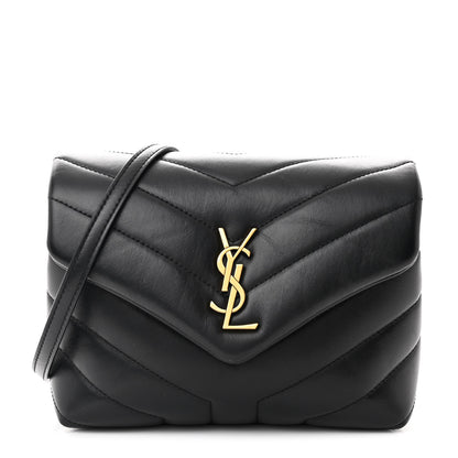 Saint Laurent Calfskin Y Quilted Monogram Toy Loulou Crossbody Bag Black 1 of 13