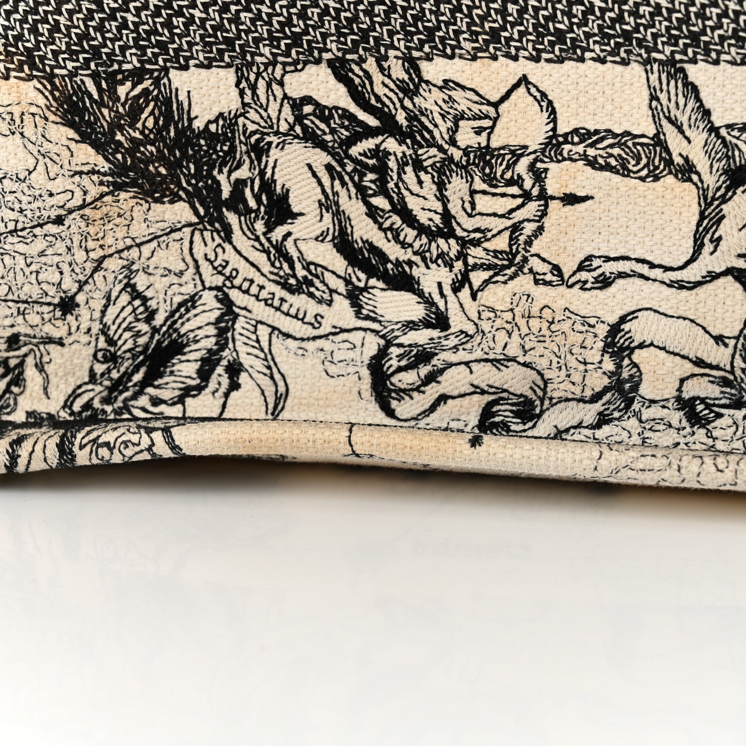 Christian Dior Canvas Zodiac Toile De Jouy Embroidered Medium Book Tote Latte 16 of 22