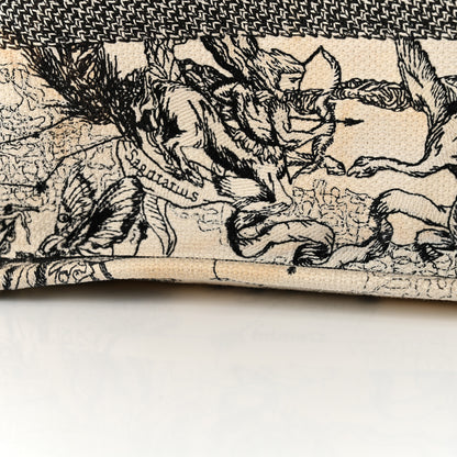 Christian Dior Canvas Zodiac Toile De Jouy Embroidered Medium Book Tote Latte 16 of 22