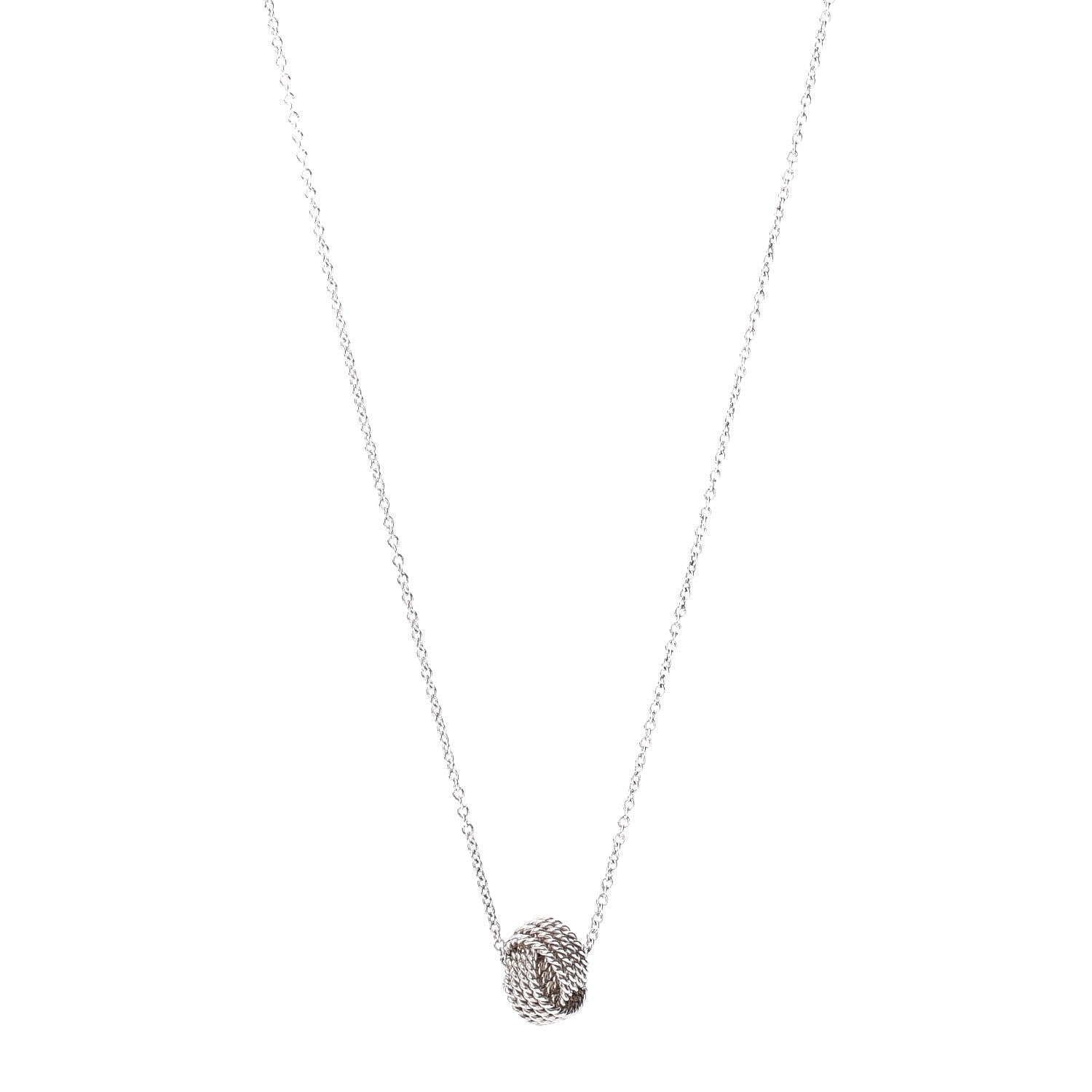 Tiffany Sterling Silver Twist Knot Pendant Necklace 1 of 4