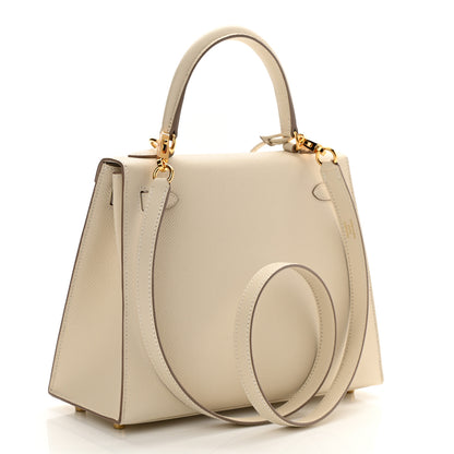 Hermes Epsom Kelly Sellier 25 Craie 4 of 11