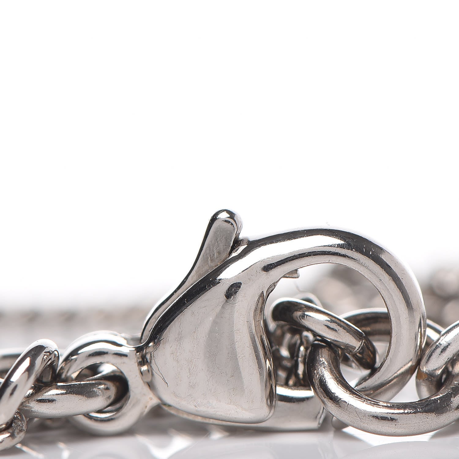 Chanel Crystal Timeless CC Necklace Silver 5 of 5