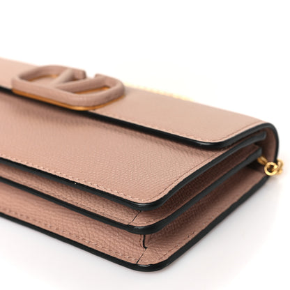 Valentino Garavani Grainy Calfskin Vlogo Wallet On Chain Rose Cannelle 8 of 8