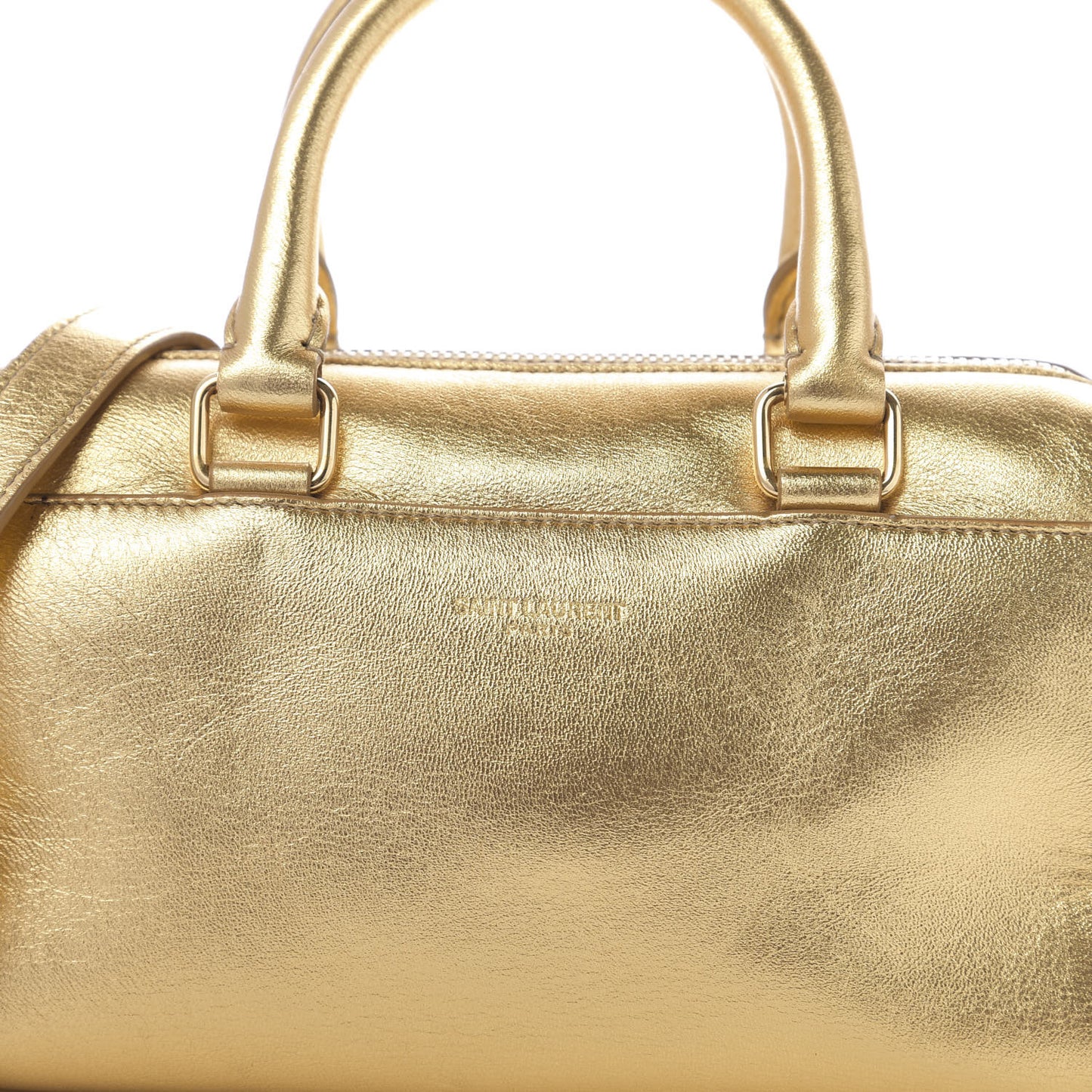Metallic Lambskin Classic Toy Duffle Gold