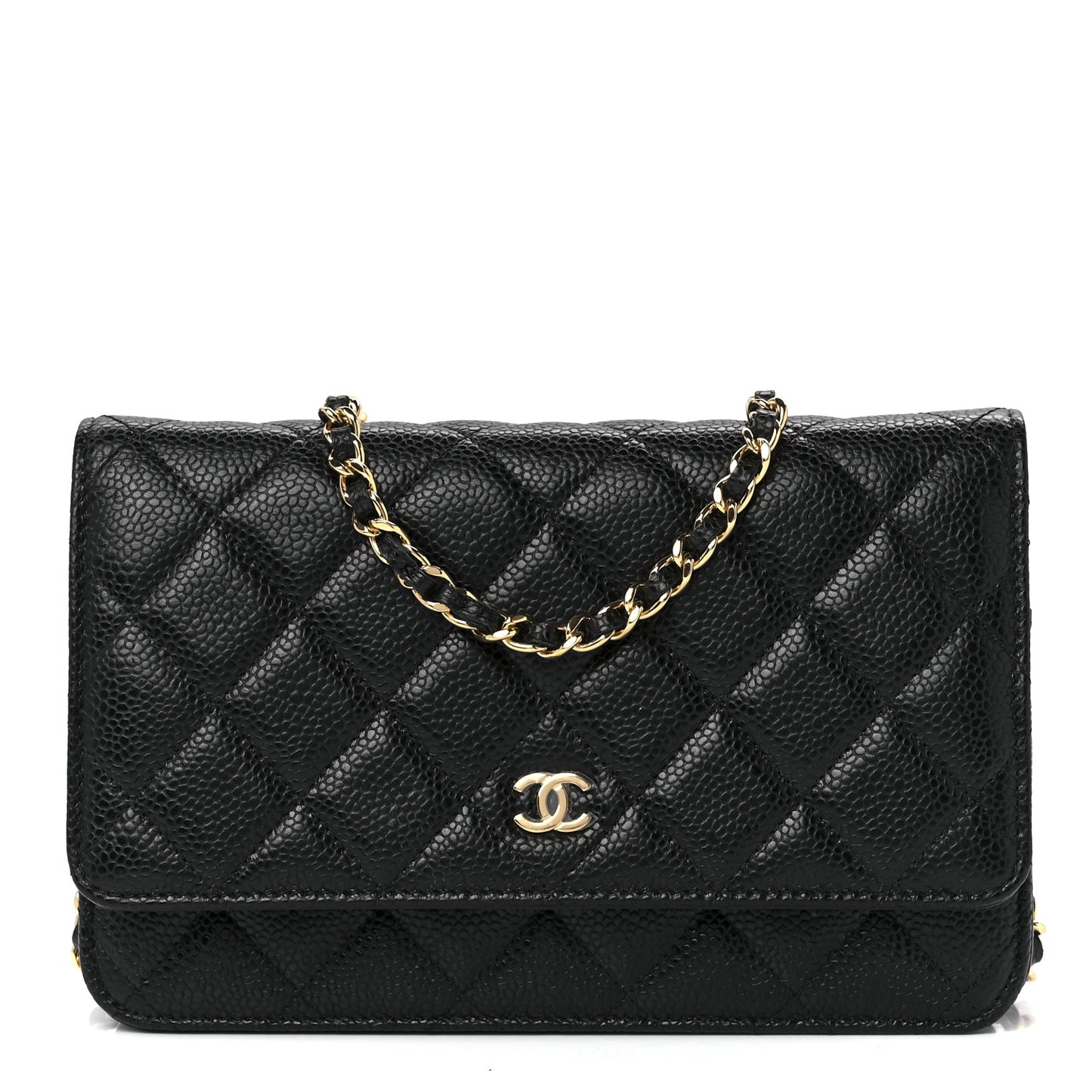 Caviar Quilted Wallet On Chain WOC Black