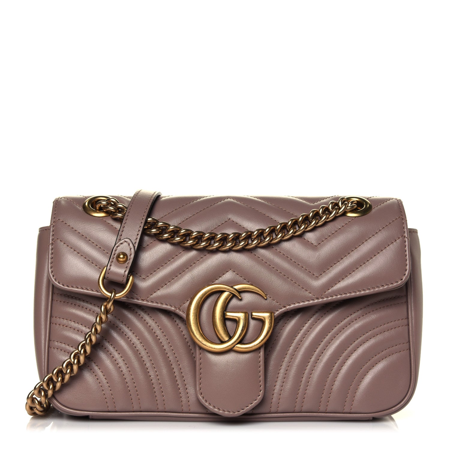 Gucci Calfskin Matelasse Small GG Marmont Shoulder Bag Porcelain Rose 1 of 4