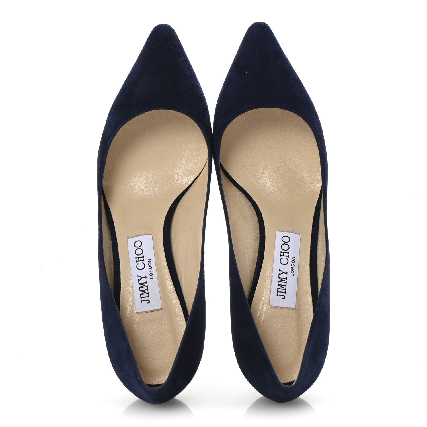Jimmy Choo Suede Pointy Toe Romy 60 Pumps 38.5 Navy 2 of 9