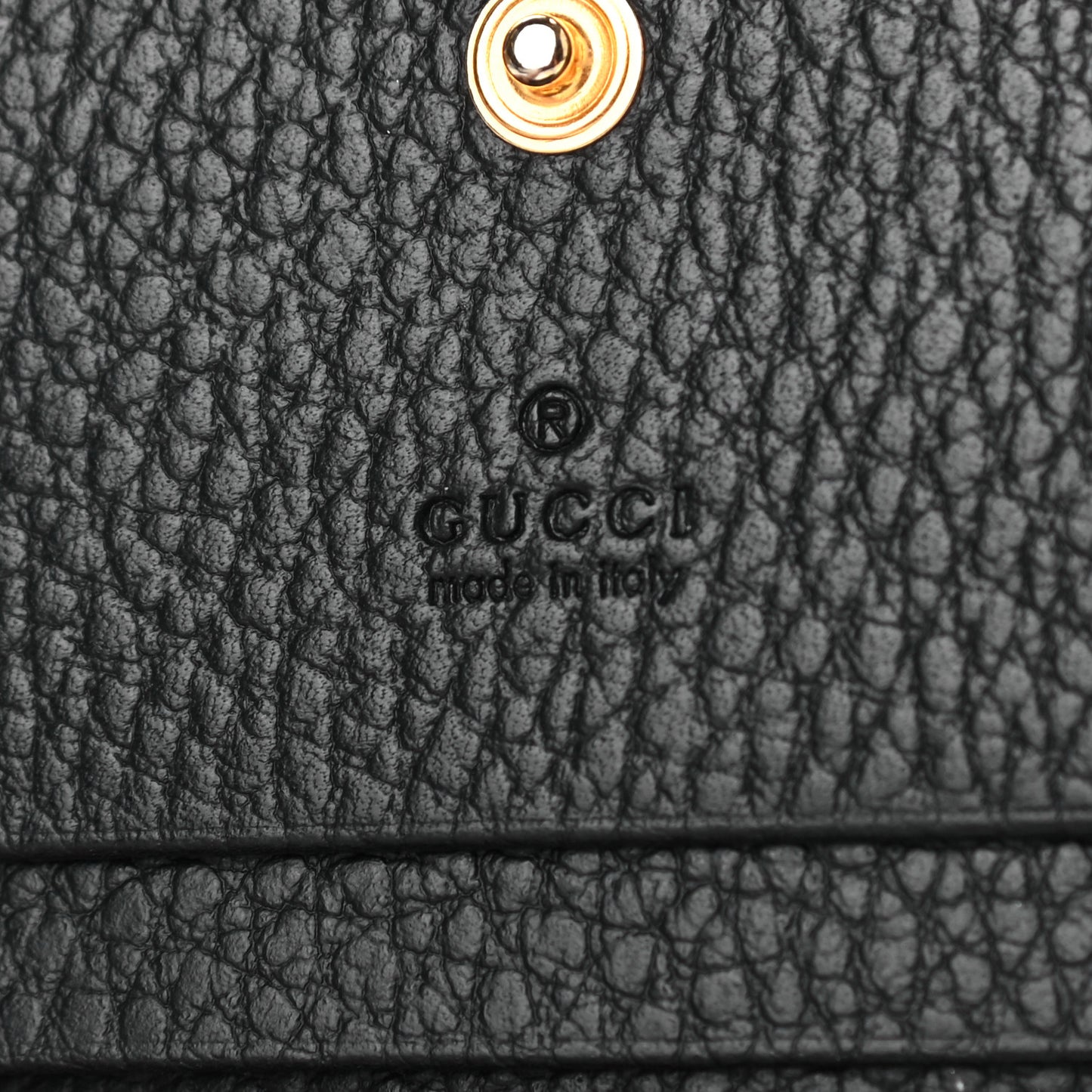 Pebbled Calfskin GG Marmont Card Case Black