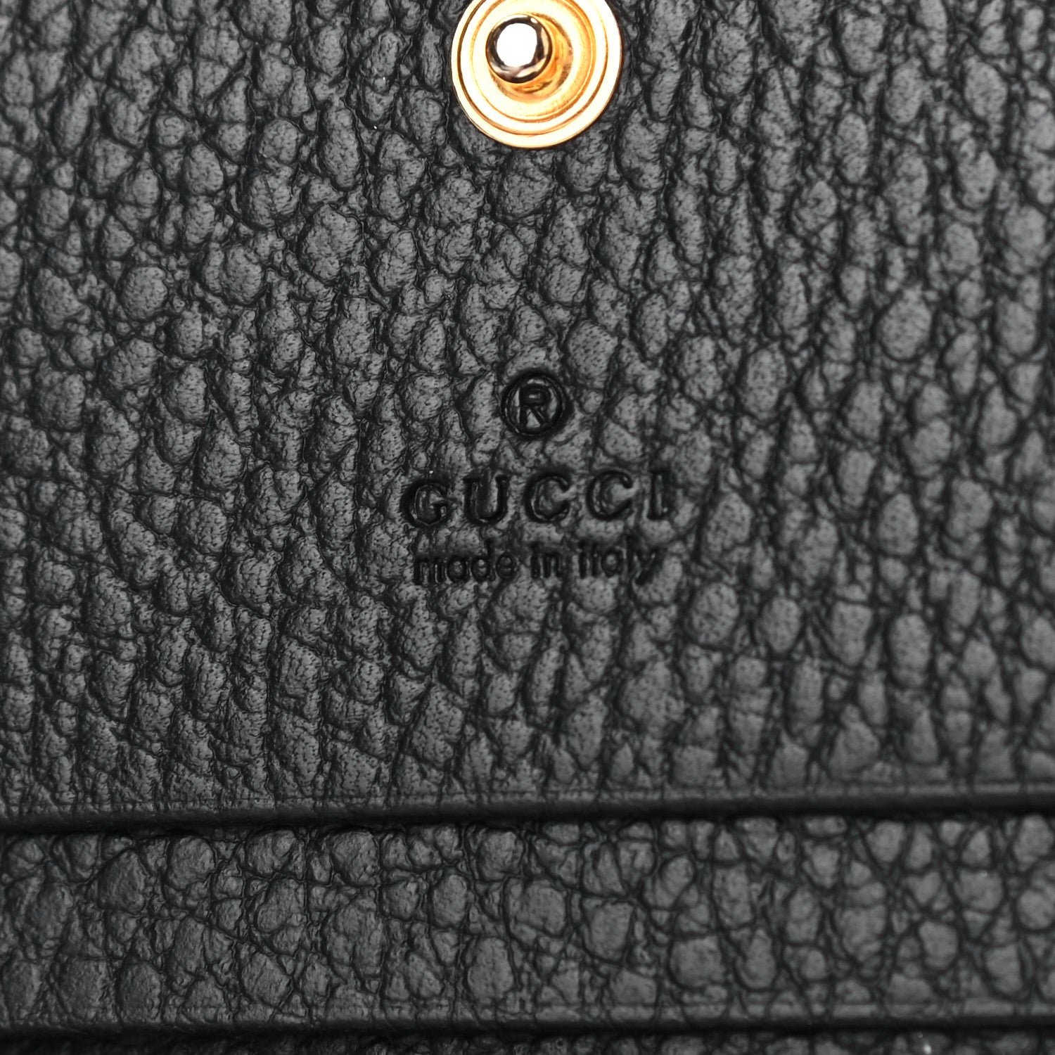 Gucci Pebbled Calfskin GG Marmont Card Case Black 5 of 6