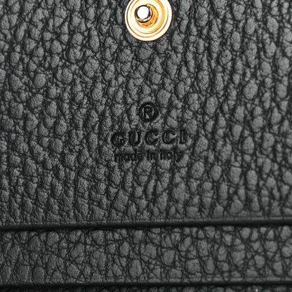 Gucci Pebbled Calfskin GG Marmont Card Case Black 5 of 6