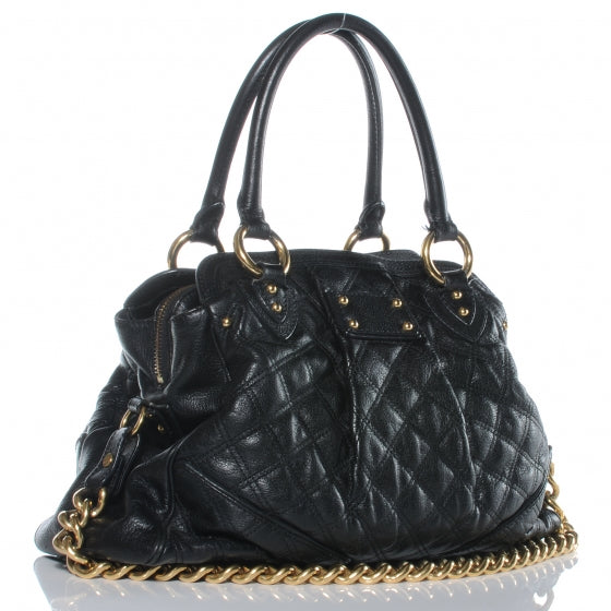 Quilted Leather Alyona Bag Black